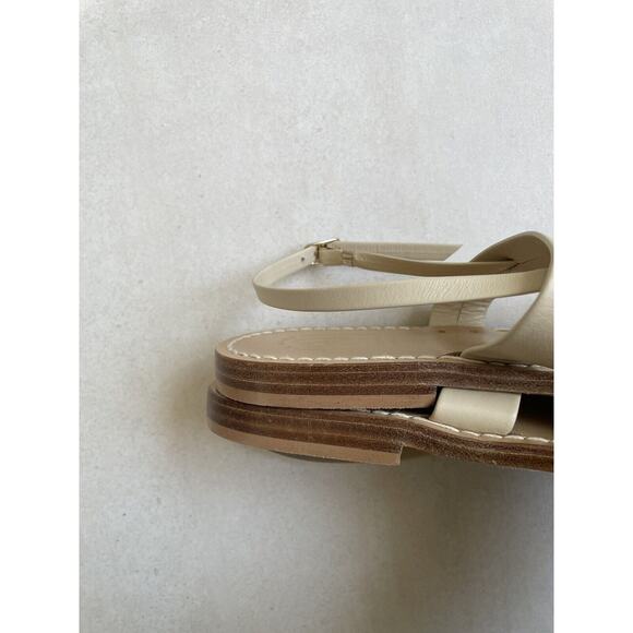 A. Mano Capri Sandals Flats Shoes Strapply Leather Tan Italy - Picture 5 of 9